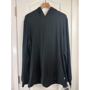 Right of Way R.O.W. Mens XL Black Performance Hoodie Athletic Stretch Pullover